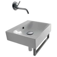 15-11/16" Ceramic Wall Mounted / Vessel Bathroom Sink with Overflow