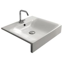 19-11/16" Ceramic Drop In Bathroom Sink With 1 Hole Drilled and Overflow