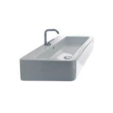 35-7/16" Ceramic Wall Mounted / Vessel Bathroom Sink With 1 Hole Drilled and Overflow