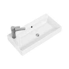 Energy 25-5/8" Rectangular Ceramic Vessel Bathroom Sink with Overflow and 1 Faucet Hole
