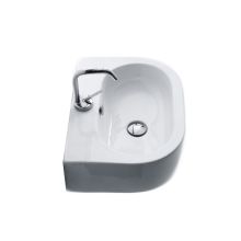 19-11/16" Ceramic Wall Mounted / Vessel Bathroom Sink With 1 Hole Drilled and Overflow