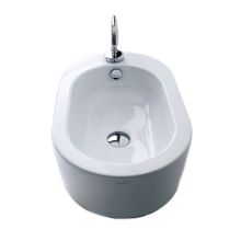 22" Ceramic Vessel Bathroom Sink With 1 Hole Drilled and Overflow