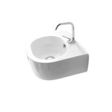15-11/16" Ceramic Wall Mounted / Vessel Bathroom Sink With 1 Hole Drilled and Overflow