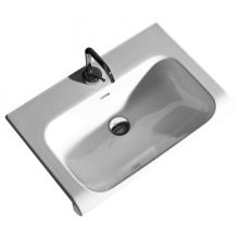23-3/5" Ceramic Drop In Bathroom Ramp Sink With 1 Hole Drilled and Overflow