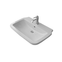 23-5/8" Ceramic Wall Mounted / Vessel Bathroom Sink With 1 Hole Drilled and Overflow