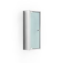 23.6" Single Door Frosted Glass Medicine Cabinet with Three Glass Shelves from the Linea Collection