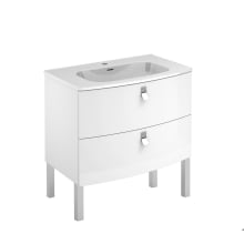 Rondo 32" Free Standing Single Basin Vanity Set with Engineered Wood Cabinet and Ceramic Vanity Top with Integrated Sink