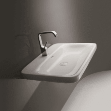 28-5/16" Ceramic White Wall Mounted / Vessel Bathroom Sink with One Faucet Hole - Includes Overflow