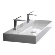 39-3/5" Ceramic Wall Mounted / Vessel Bathroom Sink from the Unit Collection with Two Faucet Holes