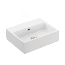 Quattro 16-7/8" Rectangular Ceramic Vessel or Wall Mounted Bathroom Sink with Overflow