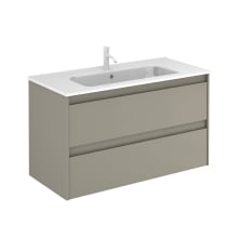 Ambra 40" Wall Mounted Single Basin Vanity Set with Cabinet and Ceramic Vanity Top