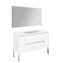 Ambra 48" Free Standing Single Basin Vanity Set with Cabinet, Ceramic Vanity Top, and Mirror