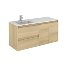 Ambra 48" Wall Mounted Single Basin Vanity Set with Cabinet and Ceramic Vanity Top