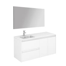 Ambra 48" Wall Mounted Single Basin Vanity Set with Cabinet, Ceramic Vanity Top, and Mirror