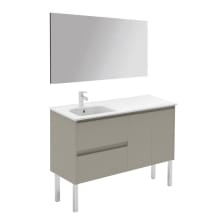 Ambra 48" Free Standing Single Basin Vanity Set with Cabinet, Ceramic Vanity Top, and Mirror