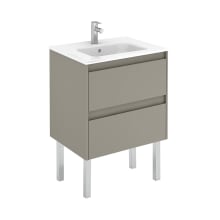 Ambra 24" Free Standing Single Basin Vanity Set with Cabinet and Ceramic Vanity Top