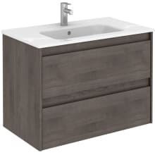 Ambra 32" Wall Mounted Single Basin Vanity Set with Cabinet and Ceramic Vanity Top