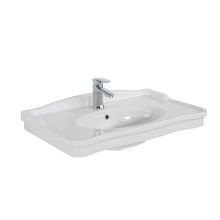 Antique 31-1/2" Wall Mounted Bathroom Sink with Overflow and Single Faucet Hole