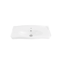 Antique 39-3/8" Rectangular Ceramic Wall Mounted Bathroom Sink with Single Faucet Hole