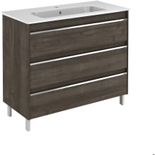 Belle 40" Free Standing Single Vanity Set with Engineered Wood Cabinet and Ceramic Vanity Top with Integrated Sink