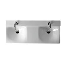 Kerasan 39-3/8" Ceramic Wall Mounted Bathroom Sinks with 1 Hole Drilled and Overflow