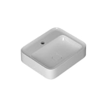Cameo 23-5/8" Rectangular Ceramic Vessel / Wall Mounted Bathroom Sink with Overflow and Single Hole