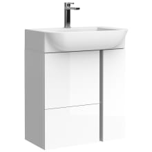 Camilia 22" Wall Mounted Single Basin Vanity Set with Cabinet and Ceramic Vanity Top