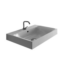 31-1/2" Ceramic Wall Mounted / Vessel Bathroom Sink With 1 Hole Drilled and Overflow