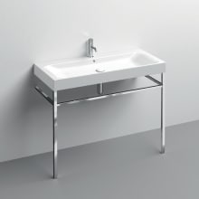 Cento 47-3/16" Rectangular Brass and Ceramic Console Bathroom Sink with Overflow and 1 Faucet Hole