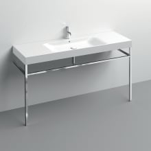Cento 55-1/8" Rectangular Brass and Ceramic Console Bathroom Sink with Overflow and 1 Faucet Hole