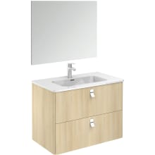 Concert 32" Wall Mounted Single Basin Vanity Set with Engineered Wood Cabinet, Ceramic Vanity Top, and Frameless Mirror