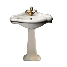 Contea 23-1/5" Pedestal Corner Sink with One Faucet Hole - Includes Overflow