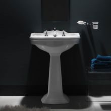 Contea 25-3/5" Pedestal Bathroom Sink with Three Faucet Holes - Includes Overflow