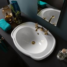 Contea 26-2/5" Ceramic Drop In Bathroom Sink with Three Faucet Holes - Includes Overflow