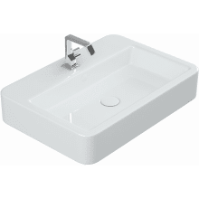 Contour 23-3/5" Ceramic Single Hole Wall Mounted or Vessel Bathroom Sink