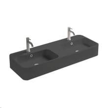 Cosa 47-3/16" Rectangular Ceramic Vessel or Wall Mounted Bathroom Sink with Overflow and Single Faucet Hole
