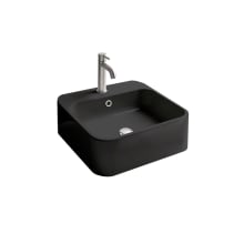 Cosa 18-7/8" Square Ceramic Vessel or Wall Mounted Bathroom Sink with Overflow and Single Faucet Hole
