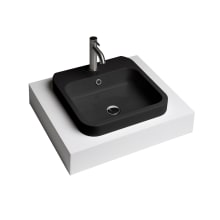 Cosa 18-7/8" Square Ceramic Drop-In Bathroom Sink with Overflow and Single Faucet Hole
