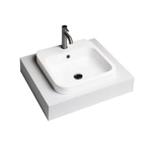 Cosa 18-7/8" Square Ceramic Drop-In Bathroom Sink with Overflow and Single Faucet Hole