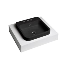 Cosa 18-7/8" Square Ceramic Drop-In Bathroom Sink with Overflow and 3 Faucet Holes at 8" Centers