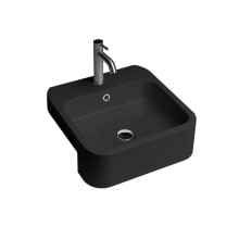 Cosa 18-7/8" Square Ceramic Semi-Recessed Bathroom Sink with Overflow and Single Faucet Hole