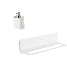 Curva 19" Wall Mounted Towel Bar - Includes Ceramic Soap Dispenser