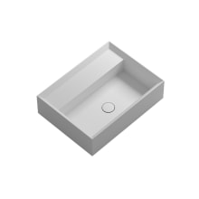 Cut 23-5/8" Rectangular Ceramic Vessel / Wall Mounted Bathroom Sink with Overflow