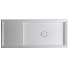Cut 35-3/8" Rectangular Ceramic Vessel Bathroom Sink with Overflow and Single Hole
