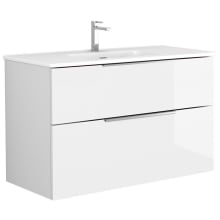 Dalia 40" Wall Mounted Single Basin Vanity Set with Cabinet and Ceramic Vanity Top