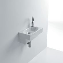 Deca 17-2/5" Ceramic Wall Mounted Bathroom Sink with Single Faucet Hole and Overflow