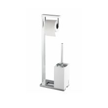 Modern Free Standing Tissue Holder and Toilet Brush Holder Set from the Demetra Collection