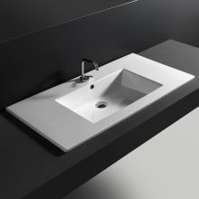 Drop 41-7/10" Drop In Bathroom Sink with Single Faucet Hole and Overflow