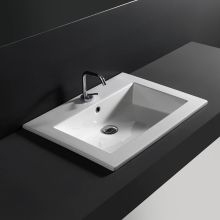 Drop 28" Drop In Bathroom Sink with Single Faucet Hole and Overflow