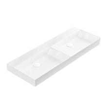 Energy 47-3/16" Rectangular Ceramic Vessel or Wall Mounted Bathroom Sink with Overflow